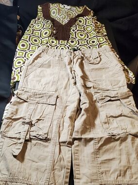refuge Green and Brown Patterned Sleeveless Top